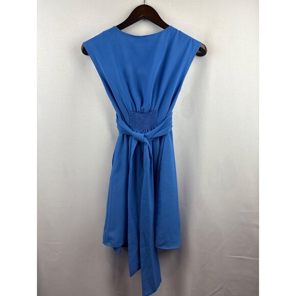 Women’s Pins and Needles XS Cornflower Blue Dress with a Cinched Waist & Ribbon - Picture 3 of 7